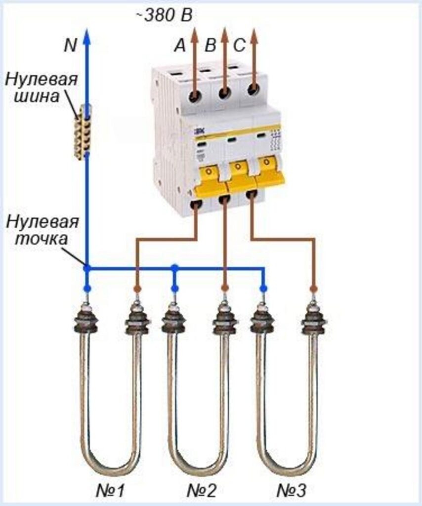    Как подключить на 220 тэны с нолем admin