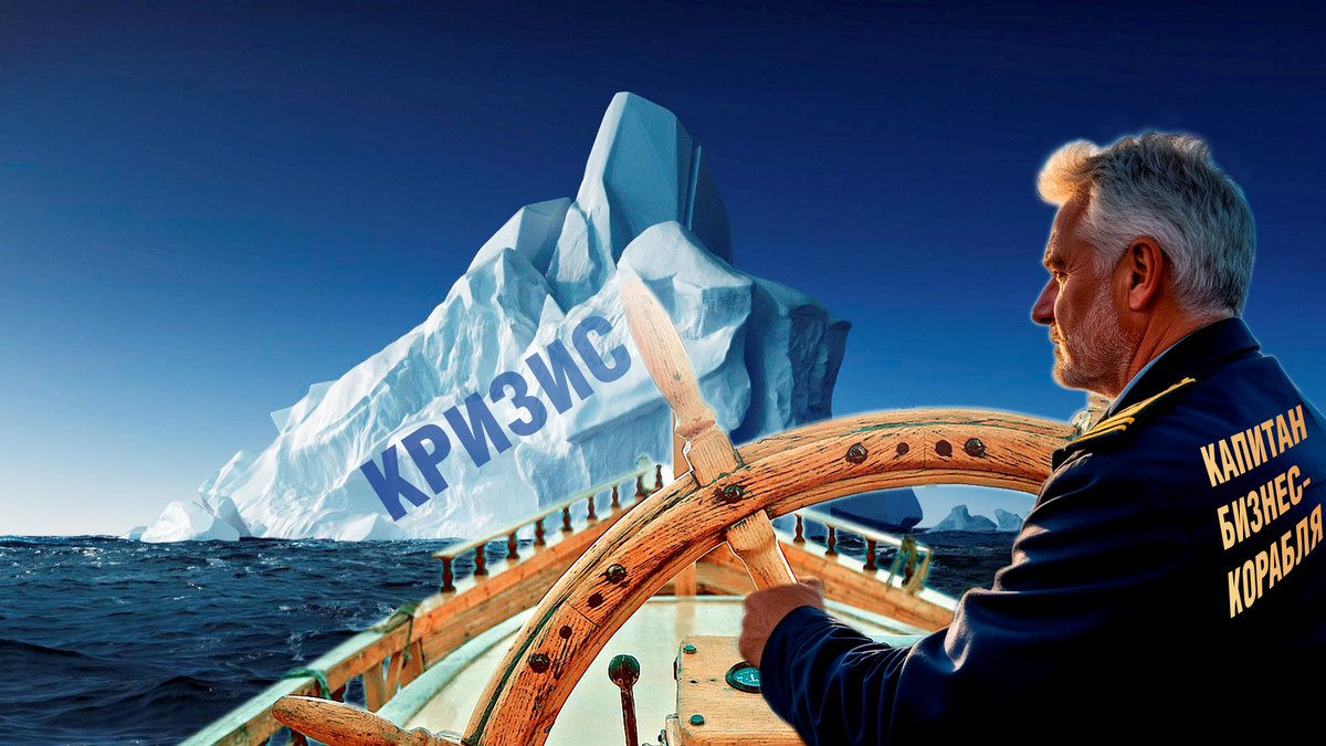 Рисунок 1. Капитан бизнес-корабля ведет его к кризису