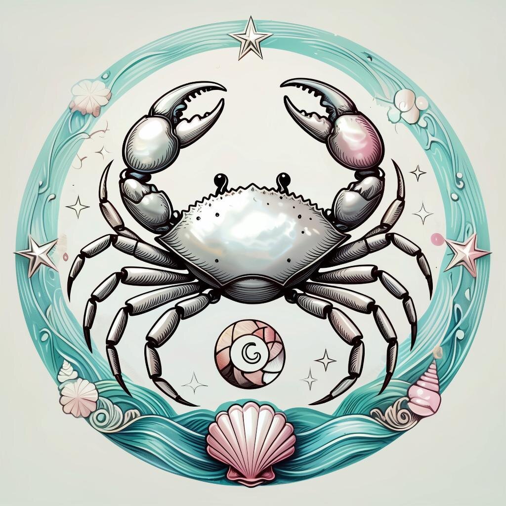Знак Зодиака Рак. Иллюстрация сгенерирована нейросетью