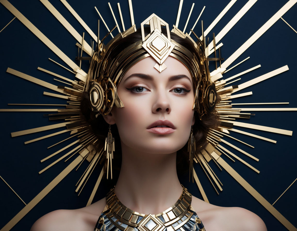 Портрет девушки в стиле ар-деко. *Картинка создана с помощью ИИ*