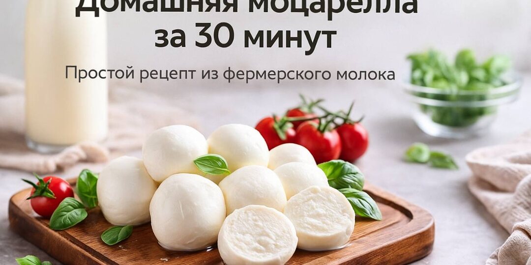 ДОМАШНЯЯ МОЦАРЕЛЛА ЗА 30 МИНУТ: ПРОСТОЙ РЕЦЕПТ ИЗ ФЕРМЕРСКОГО МОЛОКА