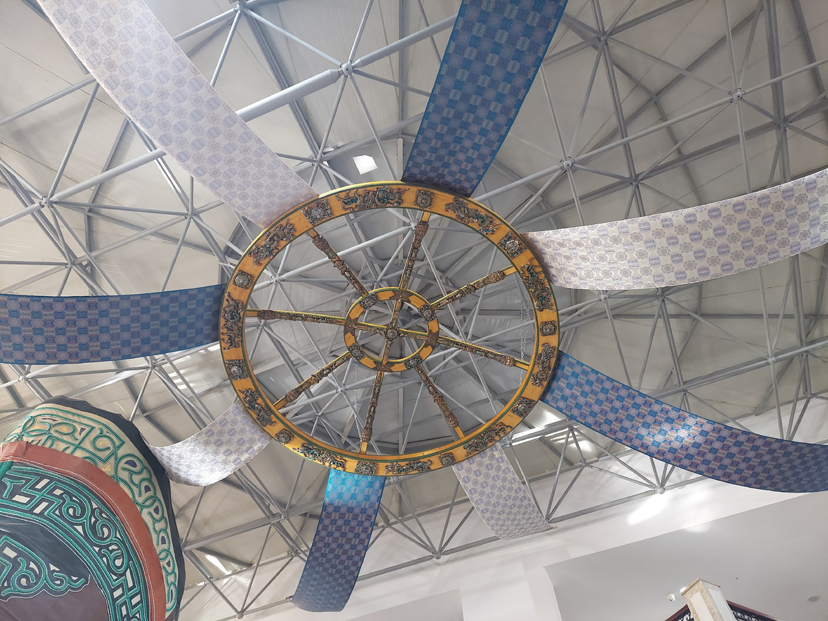 Традиционные мотивы внутри - потолок юрты
