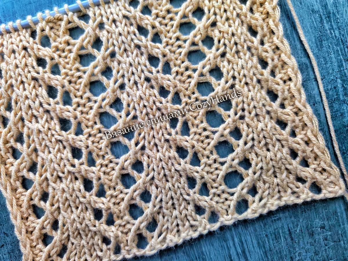 Чудесный ажурный узор спицами