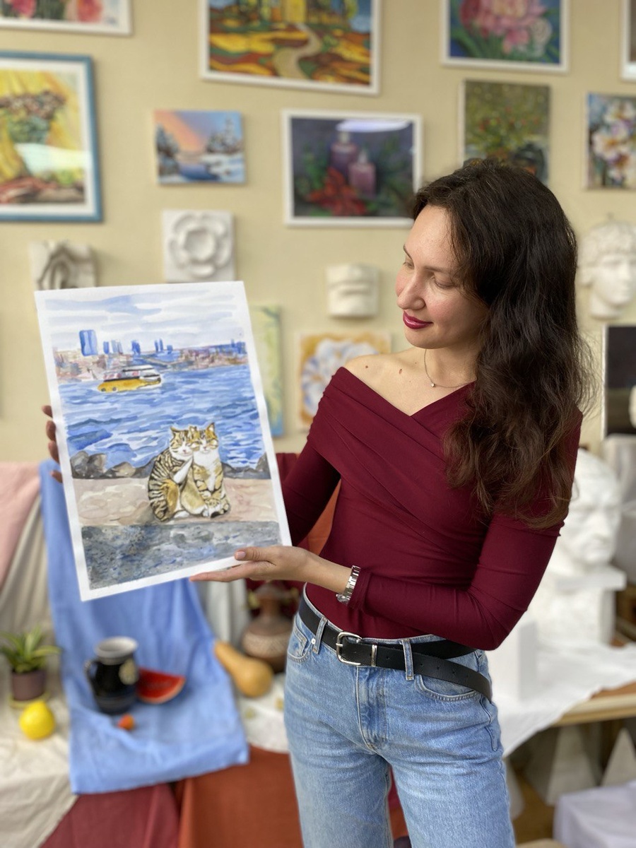 Пишу картины в студии творчества Арт Беседка 