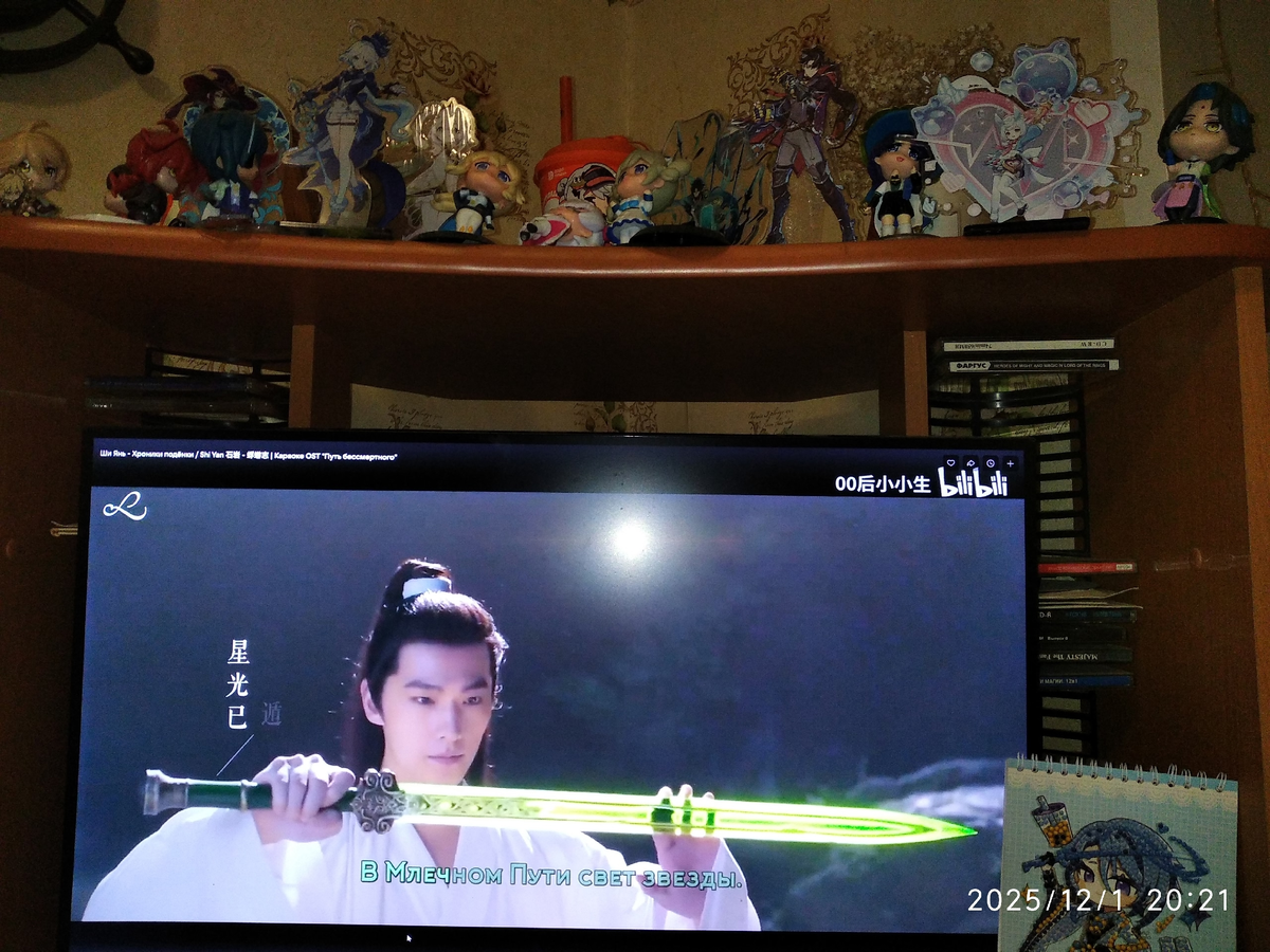 компьютер дочки с ее коллекцией персонажей из китайских игр