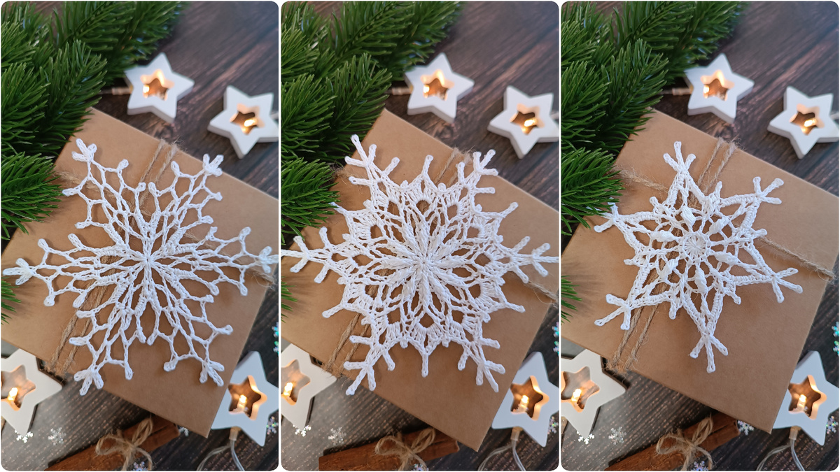 Мои недавно связанные снежинки