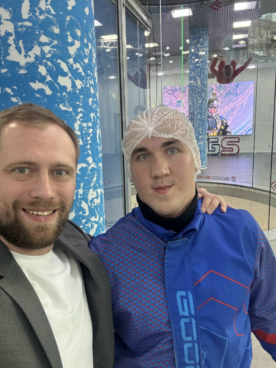 Наш спортсмен принял участие в полётах в аэротрубе