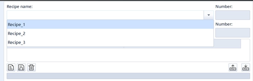 Рис. 1 Реализация функции Recipe в InoTouchPad