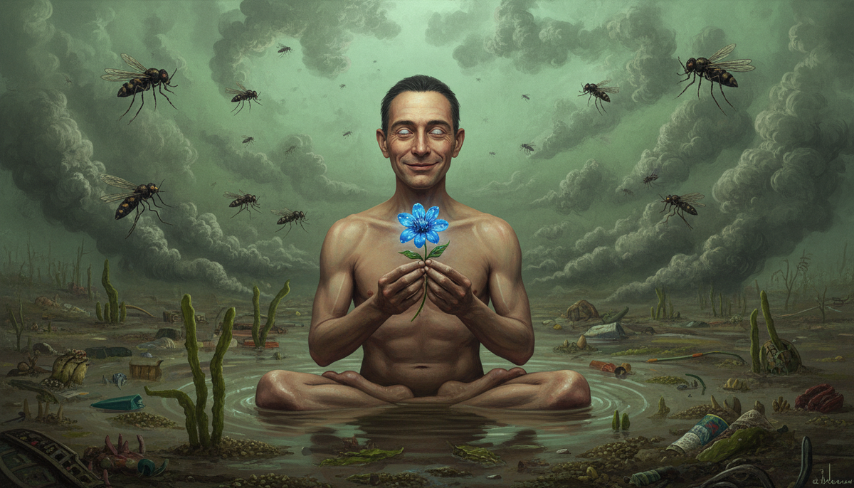 Метафора "позитивного мышления", которое заставляет игнорировать реальные проблемы