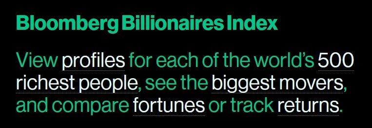   Фото: скриншот Индекса Миллиардеров Bloomberg