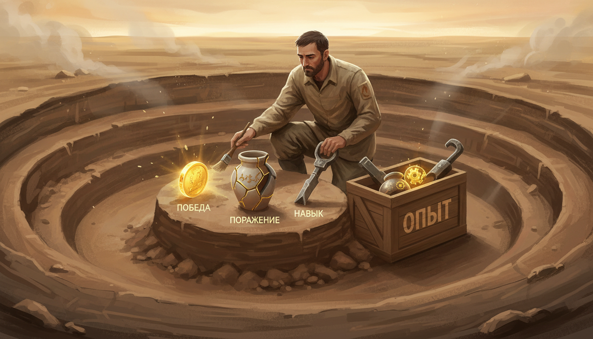 Он не судит, а изучает и складывает их в ящик с надписью "ОПЫТ"