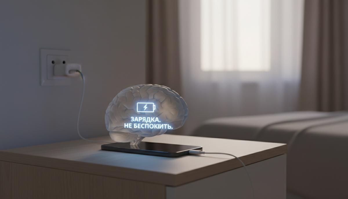 Метафора необходимости осознанной "подзарядки" для мозга