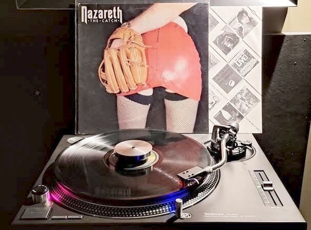 Конверт и виниловая пластинка альбома Nazareth "The Catch", 1984 г.
