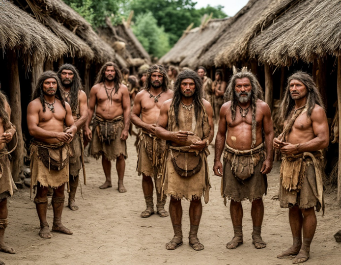 Картинка на тему палеолита сгенерированная в программе Шедеврум.