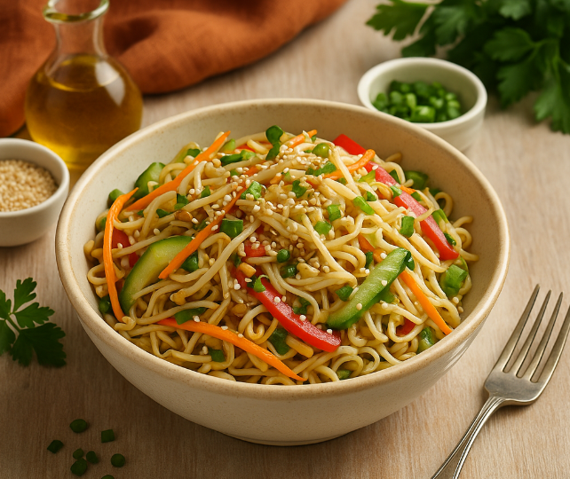 Салат из проростков фасоли с кунжутной заправкой