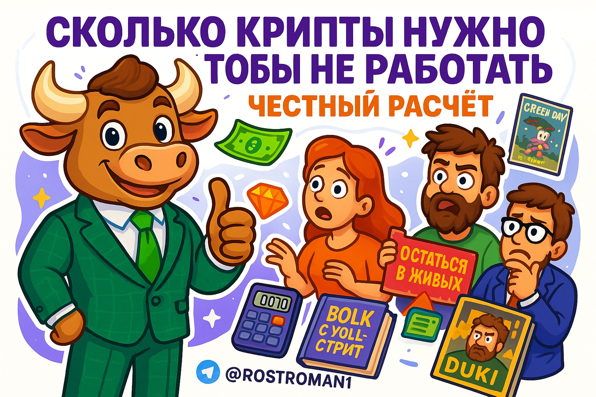    Сколько крипты нужно, чтобы не работать: почему 95% инвесторов теряют всё на этом расчёте РоСТ | Роман о Системном Трейдинге