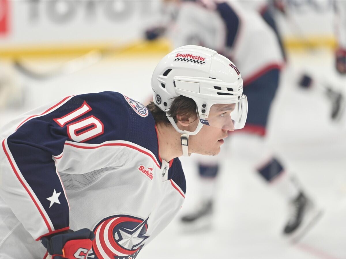    Хоккеист "Коламбус Блю Джекетс" Дмитрий Воронков© Фото : twitter.com/bluejacketsnhl