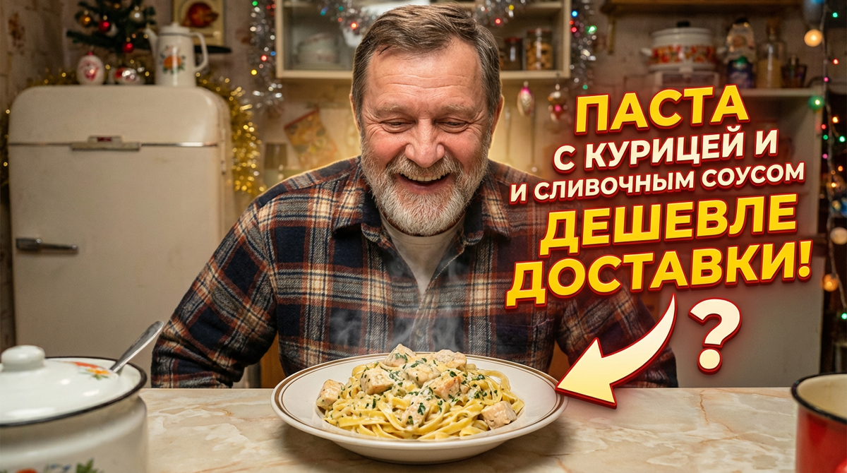 Паста с курицей и сливочным соусом дешевле доставки!