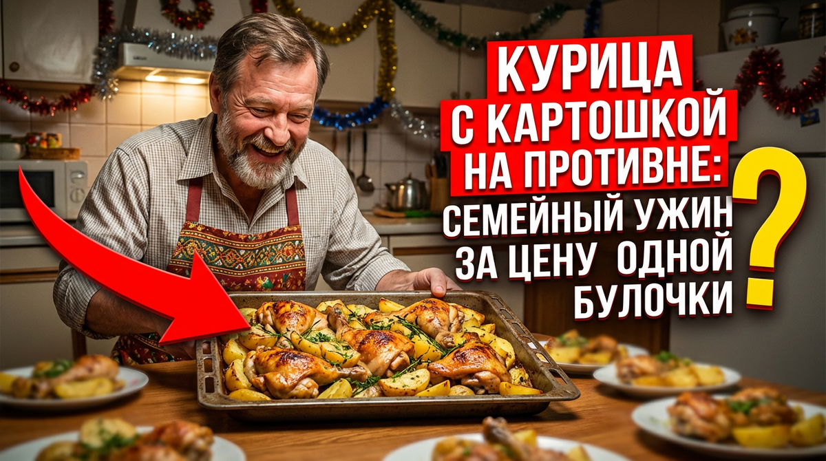 Курица с картошкой на противне: семейный ужин за цену одной булочки