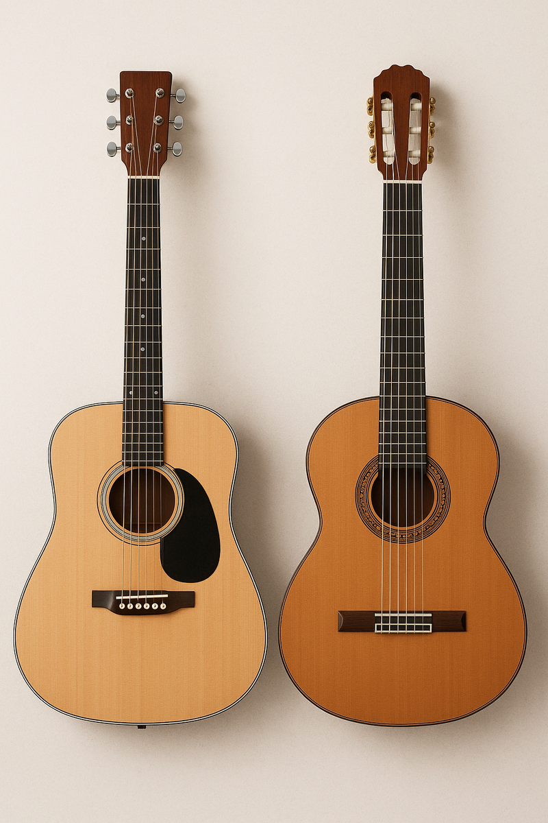 Различие между акустической и классической гитарой