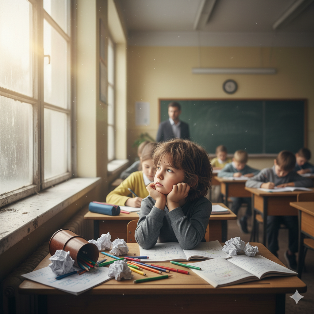 Для школьника с СДВГ удержать внимание на скучном уроке — титанический труд