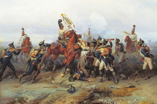 «Подвиг конного полка в сражении при Аустерлице в 1805 году», Богдан Виллевальде / Военно-исторический музей артиллерии, инженерных войск и войск связи 