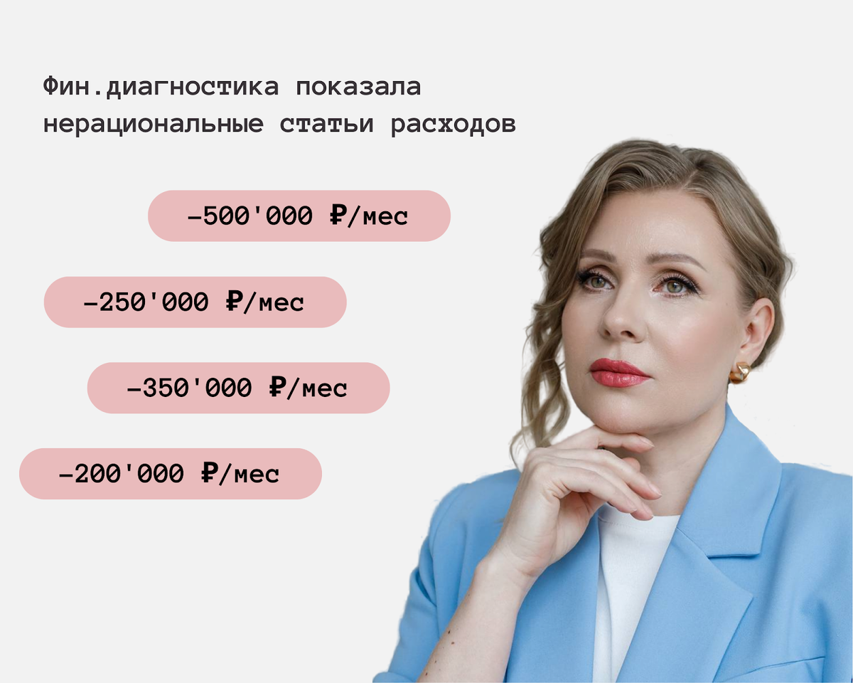 Ирина Долматова, эксперт по финансам и управлению, показывает, как с помощью финансовой диагностики можно найти нерациональные статьи расходов компании