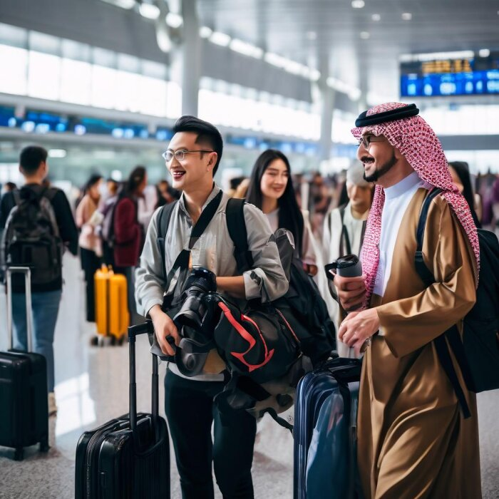  Путешественникам и деловым людям из Китая и Саудовской Аравии теперь визы не нужны / изображение сгенерировано нейросетью flyvi.io