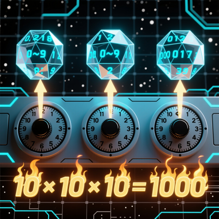 Каждый диск выбирает цифру независимо! Это как бросать десятигранный кубик три раза подряд.