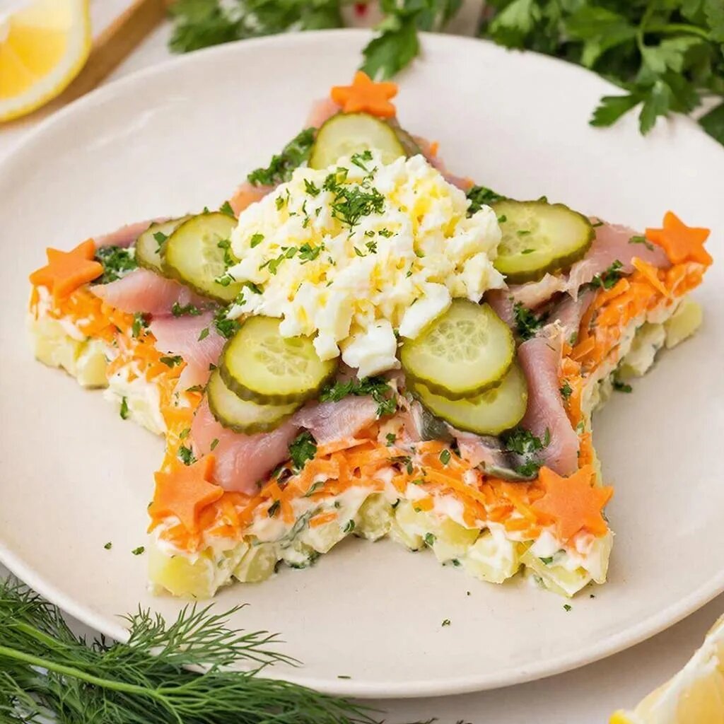 Салат «Бюджетная звезда»