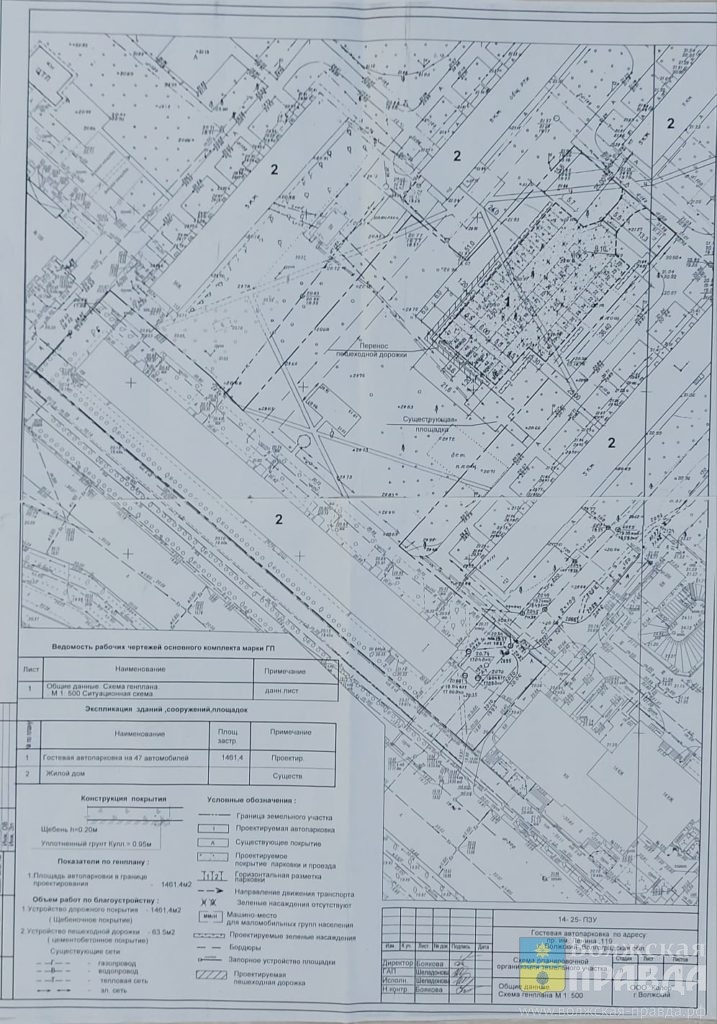 Проект гостевой парковки по пр. Ленина, 119📷    Щебень засыпан, бордюры поставлены: скандальную парковку в Волжском все-таки начали строить
