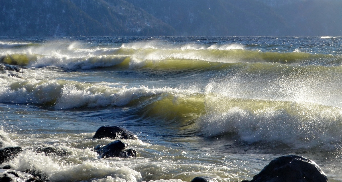 зимняя верховка на озере
