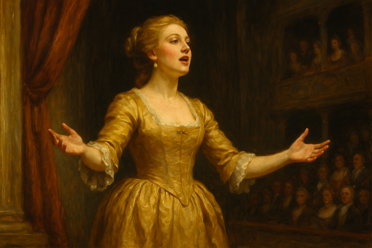 Анна Магдалена Вильке на придворной сцене в Кётене.