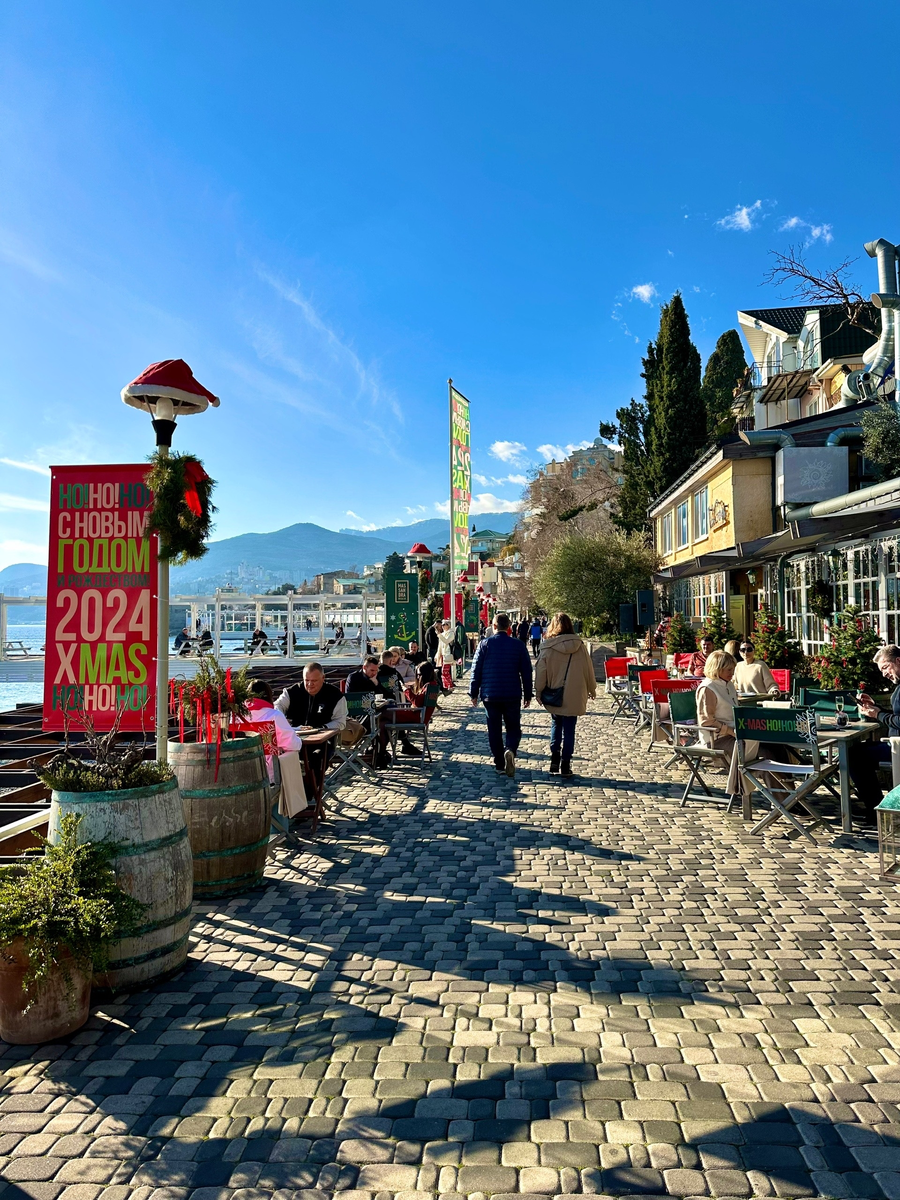 Массандровская набережная Ялты 31 декабря 