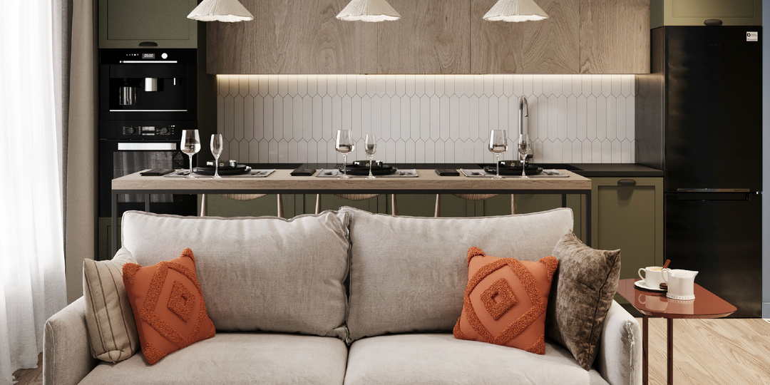 48 м2 в современном стиле: 2-комнатная квартира для семейной пары