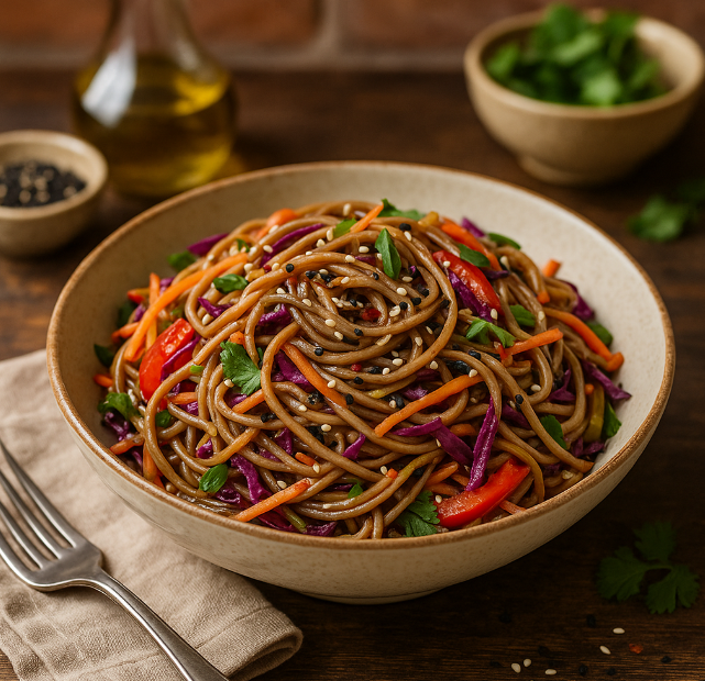 Салат из лапши соба с овощами рецепты от Дарики