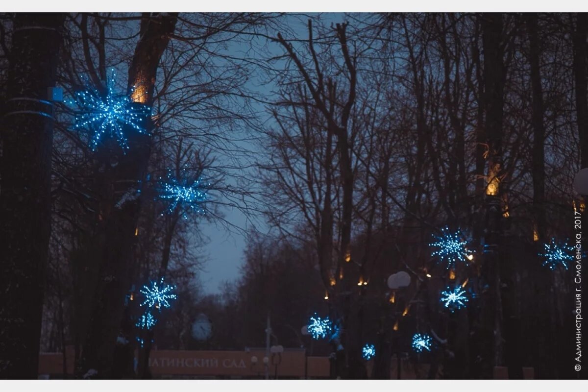    В Смоленске улицы начали украшать к Новому году