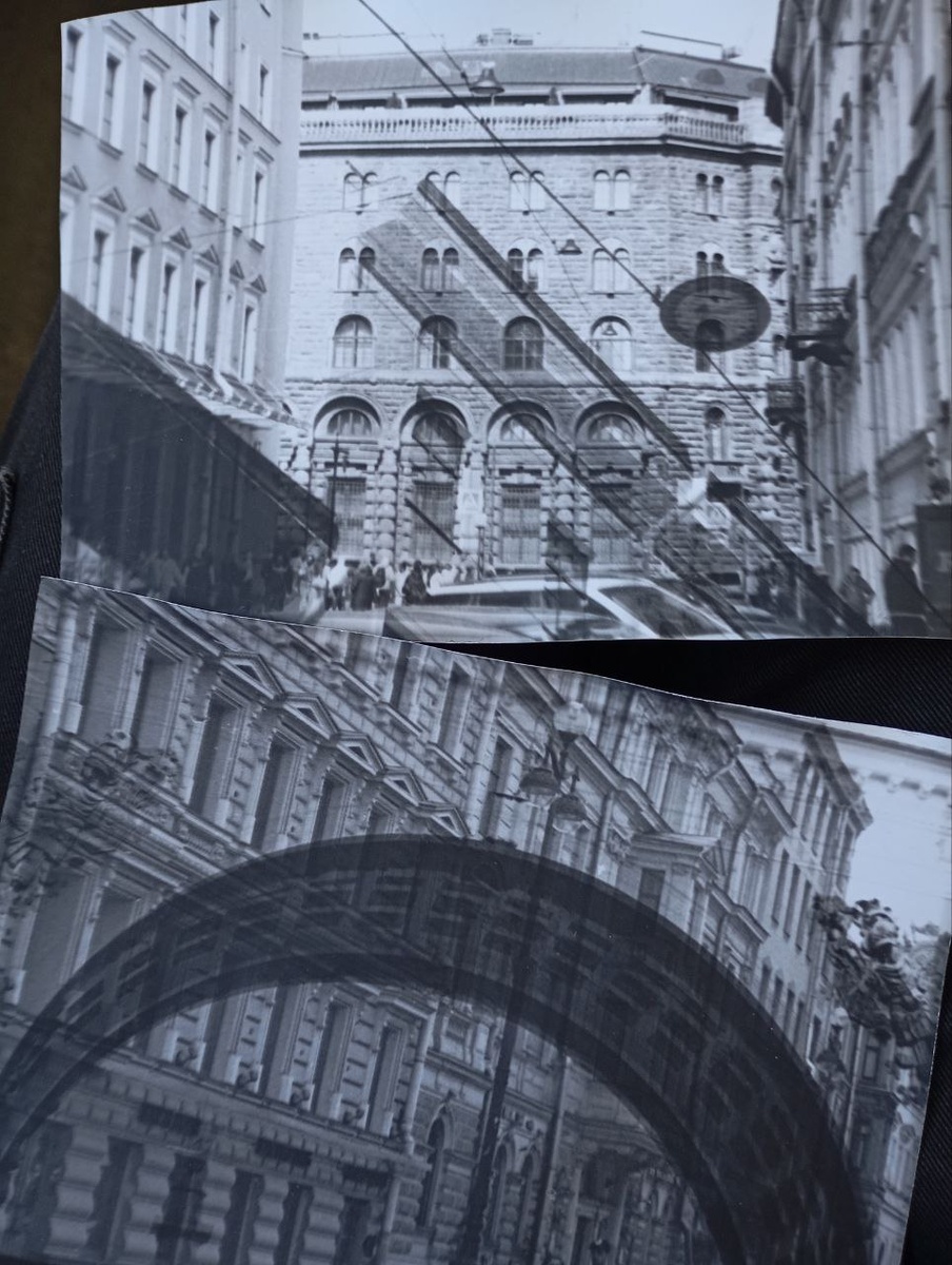 Фотографии Питера моей однокурсницы Светы. Двойная экспозиция с помощью фотоувеличителя. 
