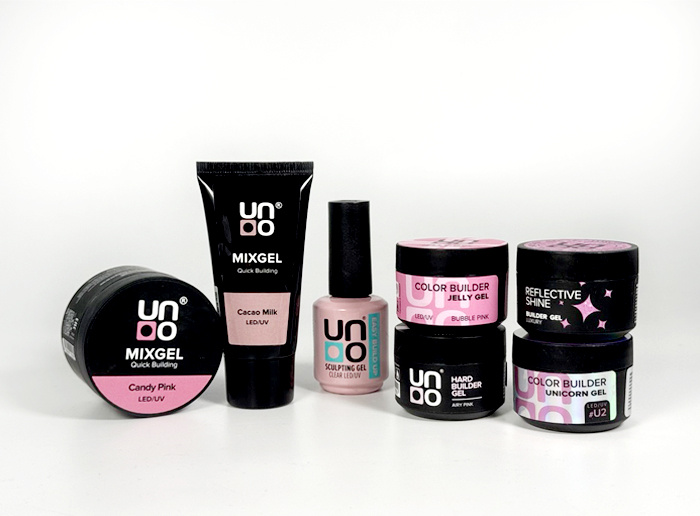 Линейка гелей и полигелей для моделирования ногтей от UNO