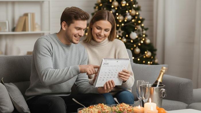 Как отдыхаем в новогодние каникулы 2026. Обложка © Nano Banana AI