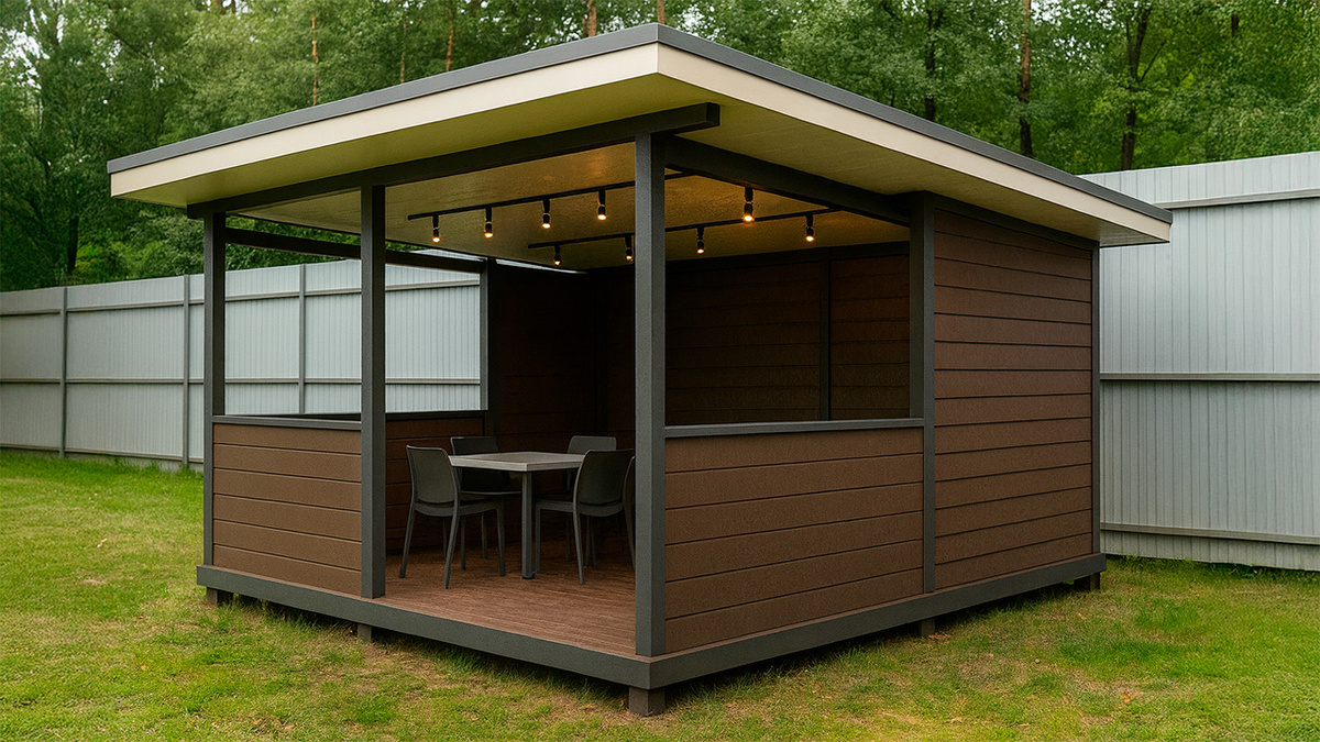 Беседка для отдыха и мангального комплекса