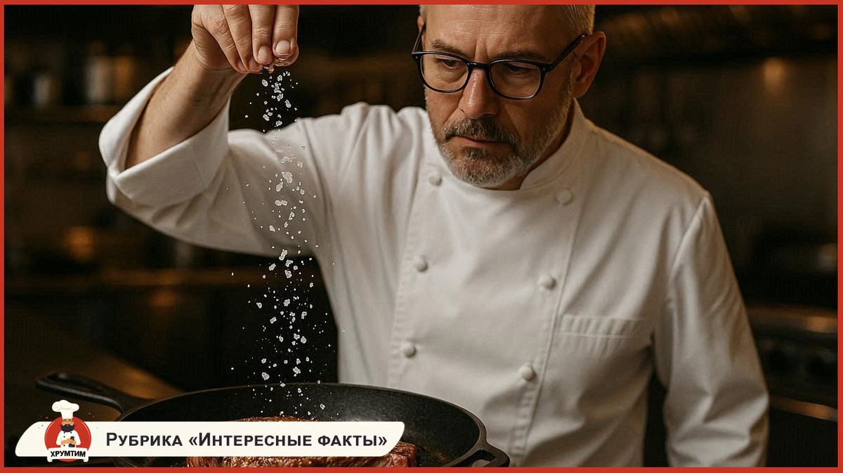 Повар солит блюдо