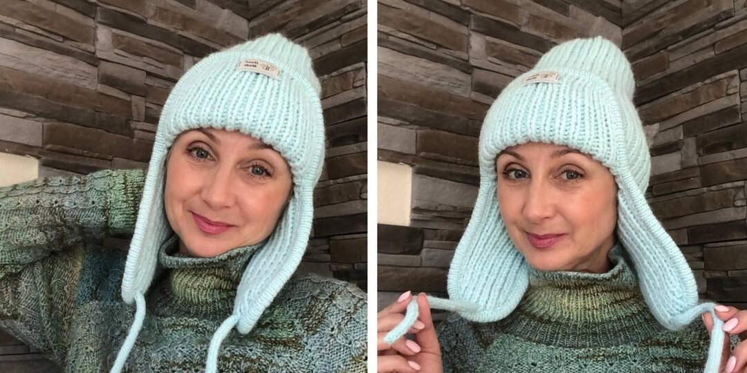 Шапка-ушанка спицами