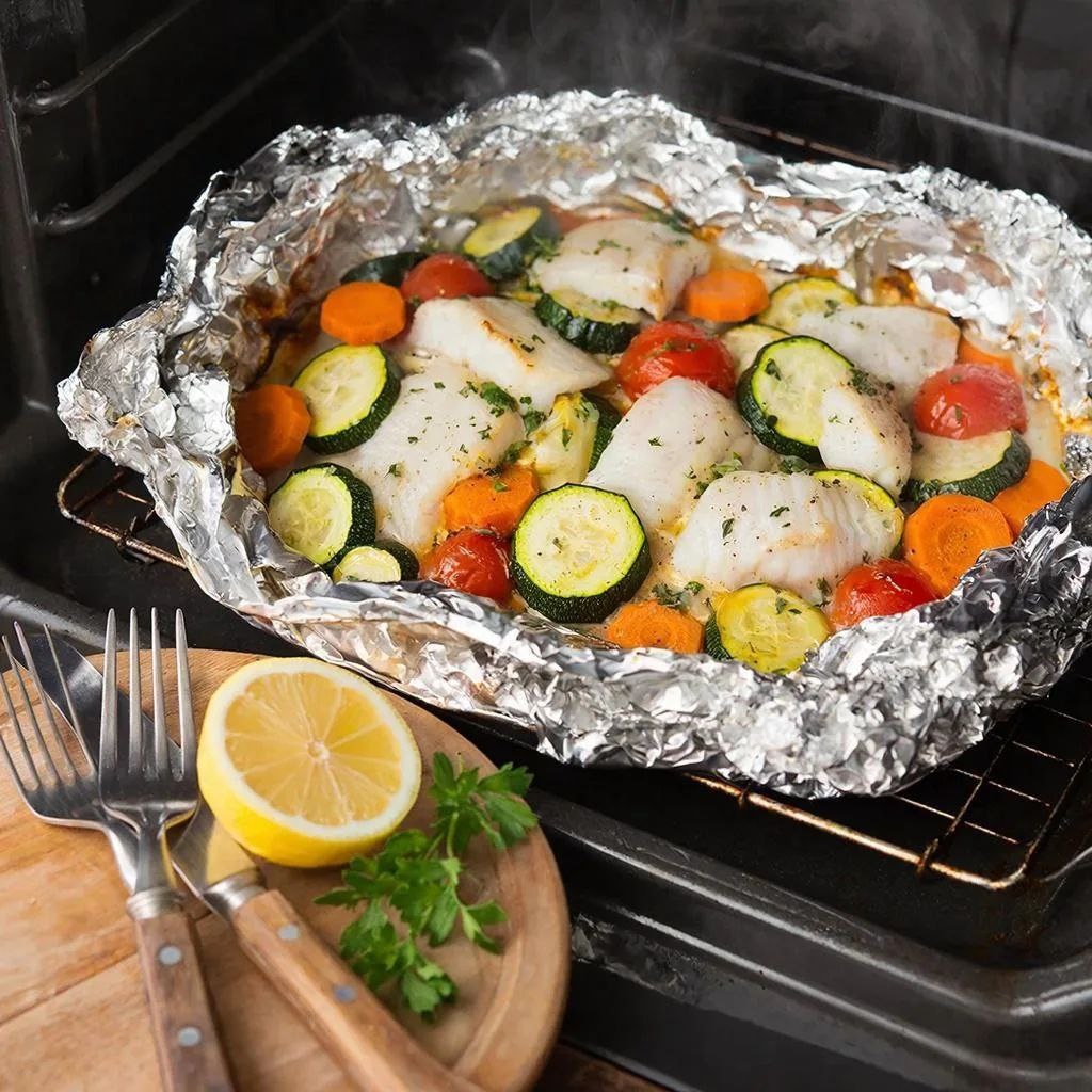 Рыба с овощами в фольге