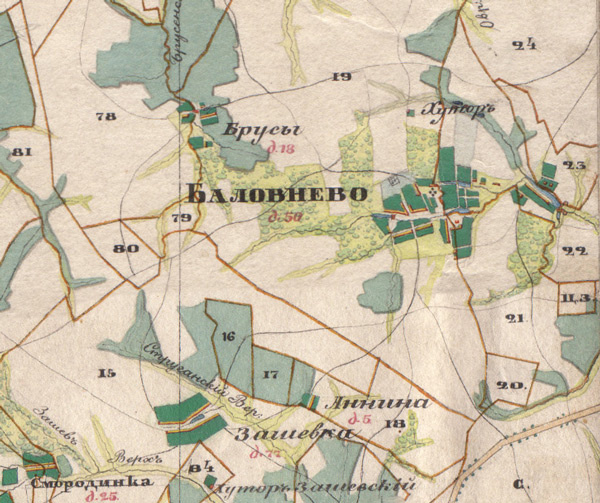 На карте Менде Рязанской губернии (1850)