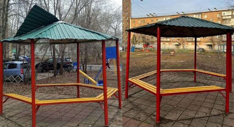    В Оренбурге после обращения жителя отремонтировали беседку Оренбуржье