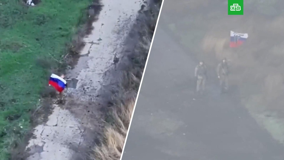    Бойцы «Востока» подняли флаги РФ в освобожденном селе Зелёный Гай в Запорожье