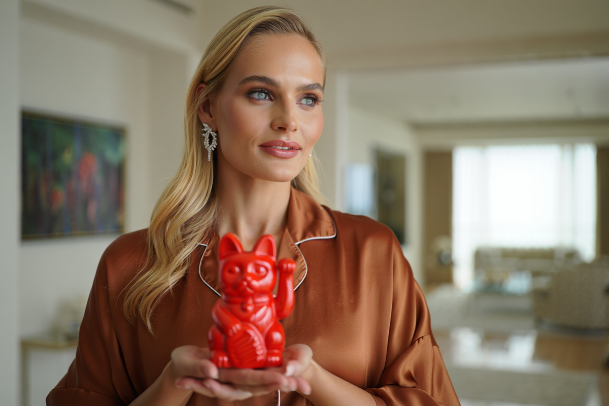 активаторы для активаций фэншуй и ци мень в помещении (на фото Манэки-Нэко с машущей лапкой)