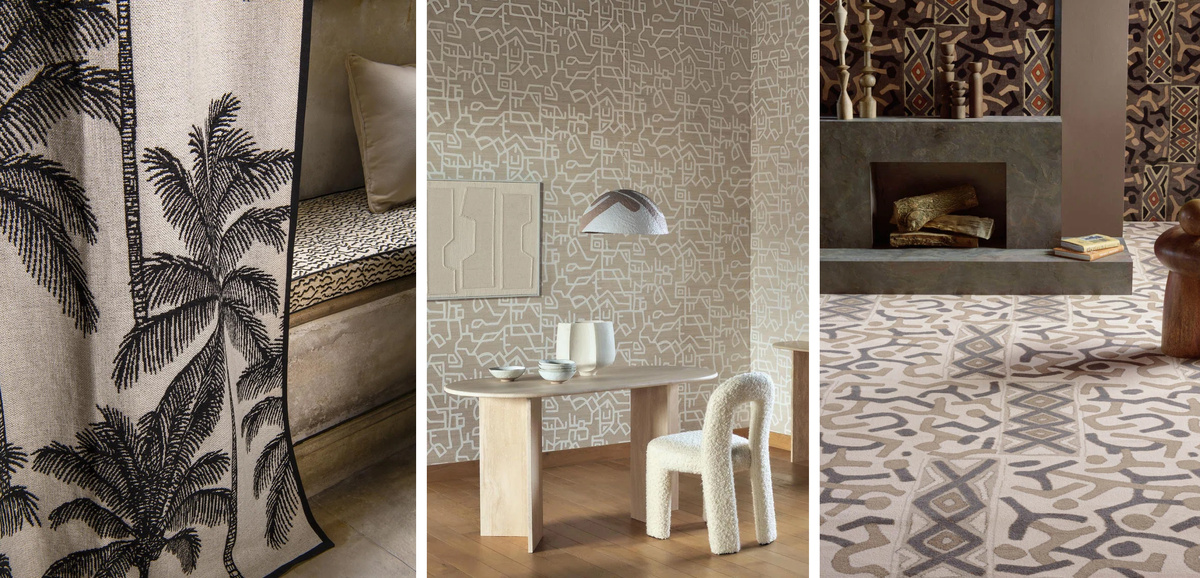 Ткани, обои и ковры в новой коллекции Deserts от Pierre Frey.