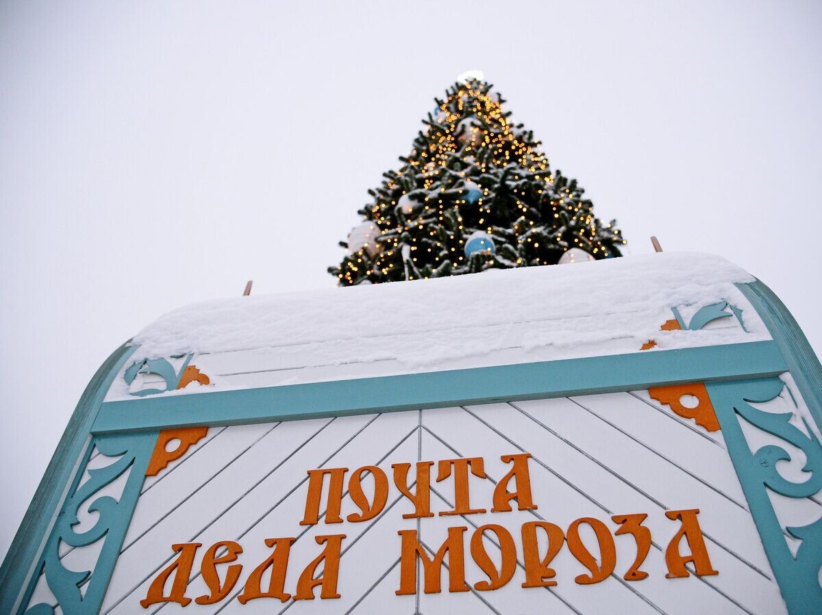    Почтовый ящик на территории резиденции Деда Мороза в селе Нелжа© РИА Новости / Ульяна Соловьева